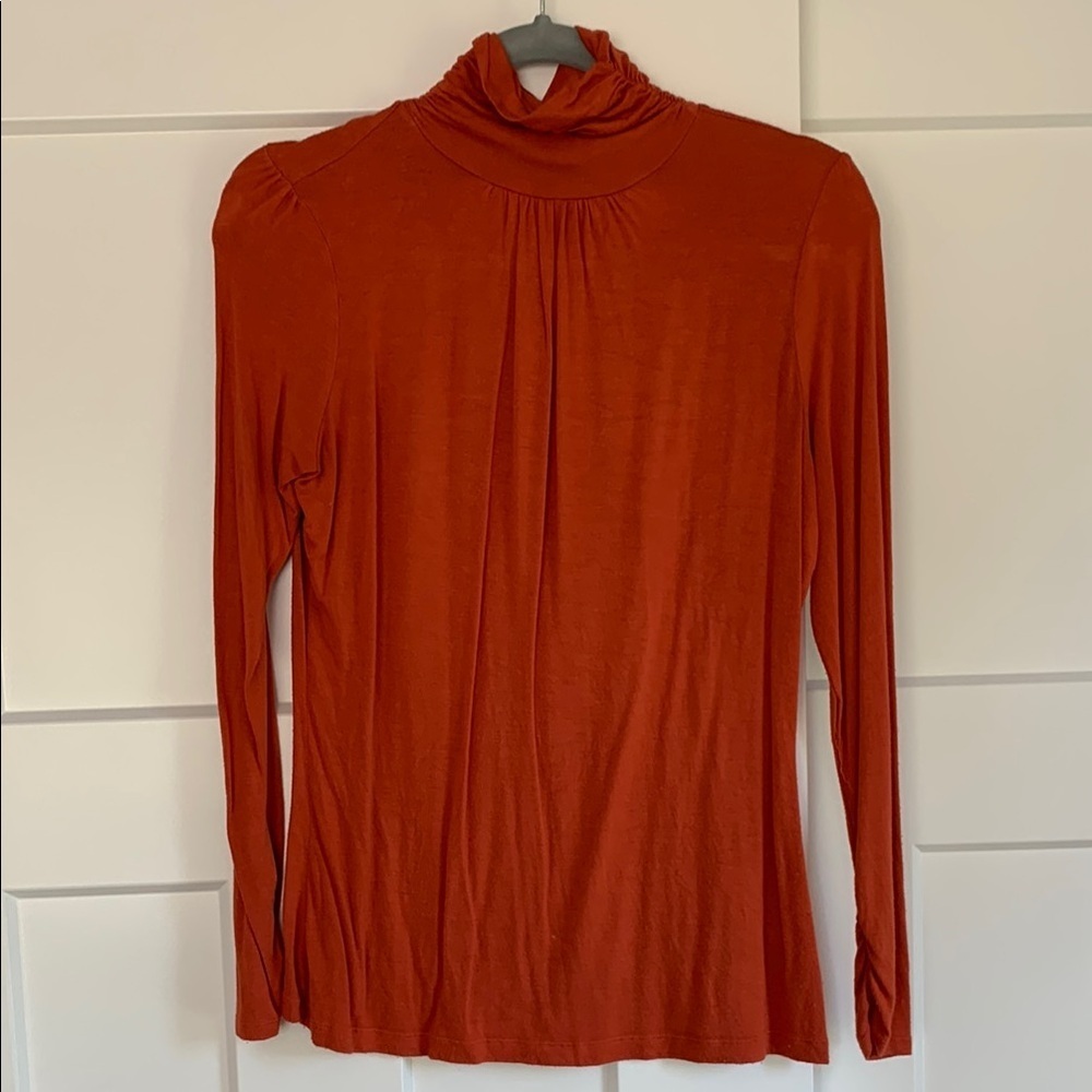 {Victor Alfaro} Burnt Orange Long Sleeve Turtleneck